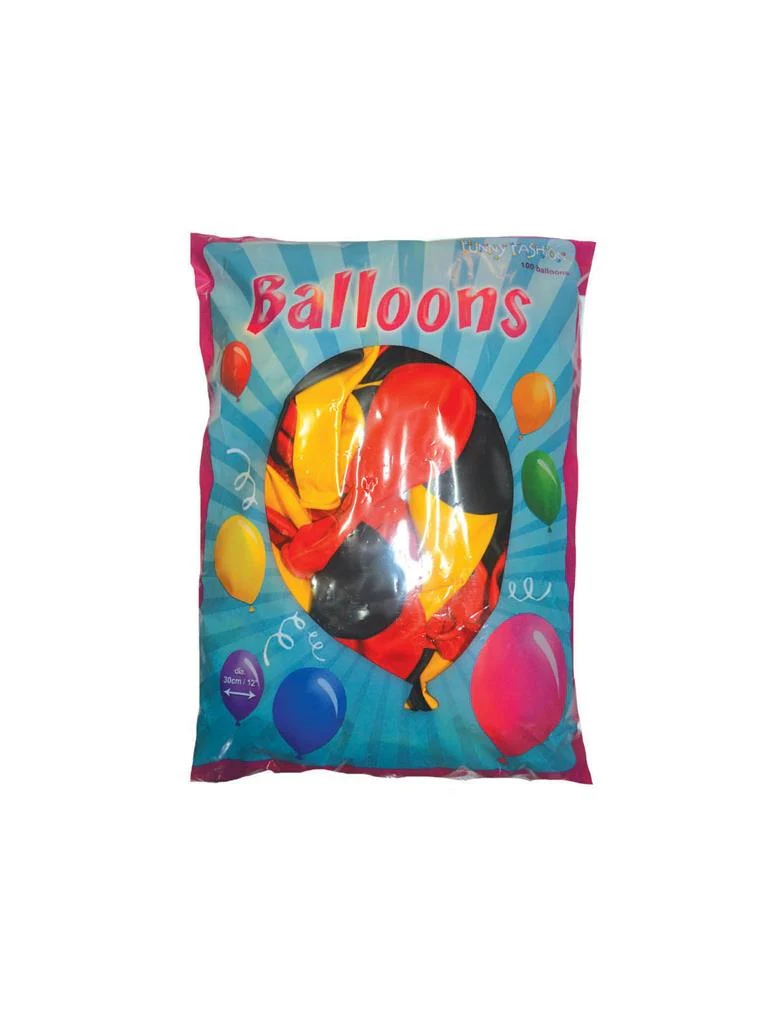 100 Ballonnen zwart geel rood - Image 2