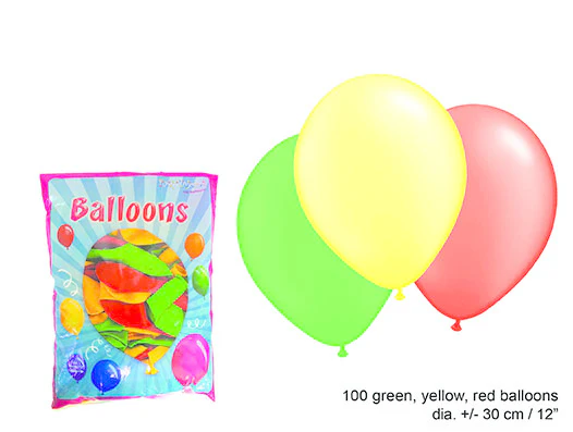 Ballonnen rood geel en groen - Image 3