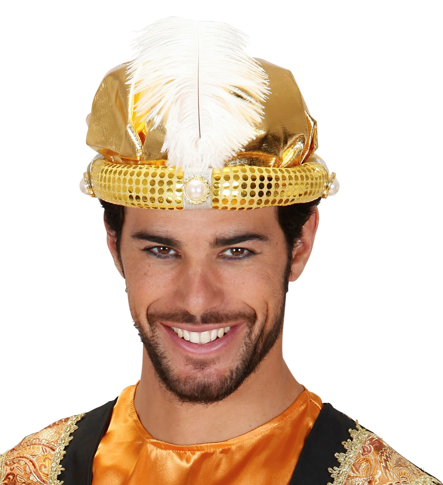 Tulband sultan in goud met nep parels - Image 3