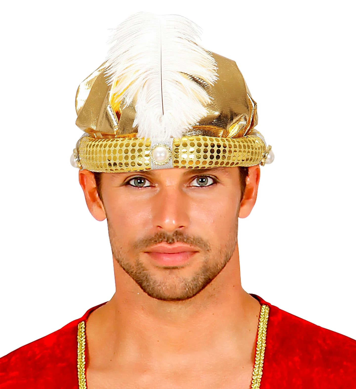 Tulband sultan in goud met nep parels - Image 4