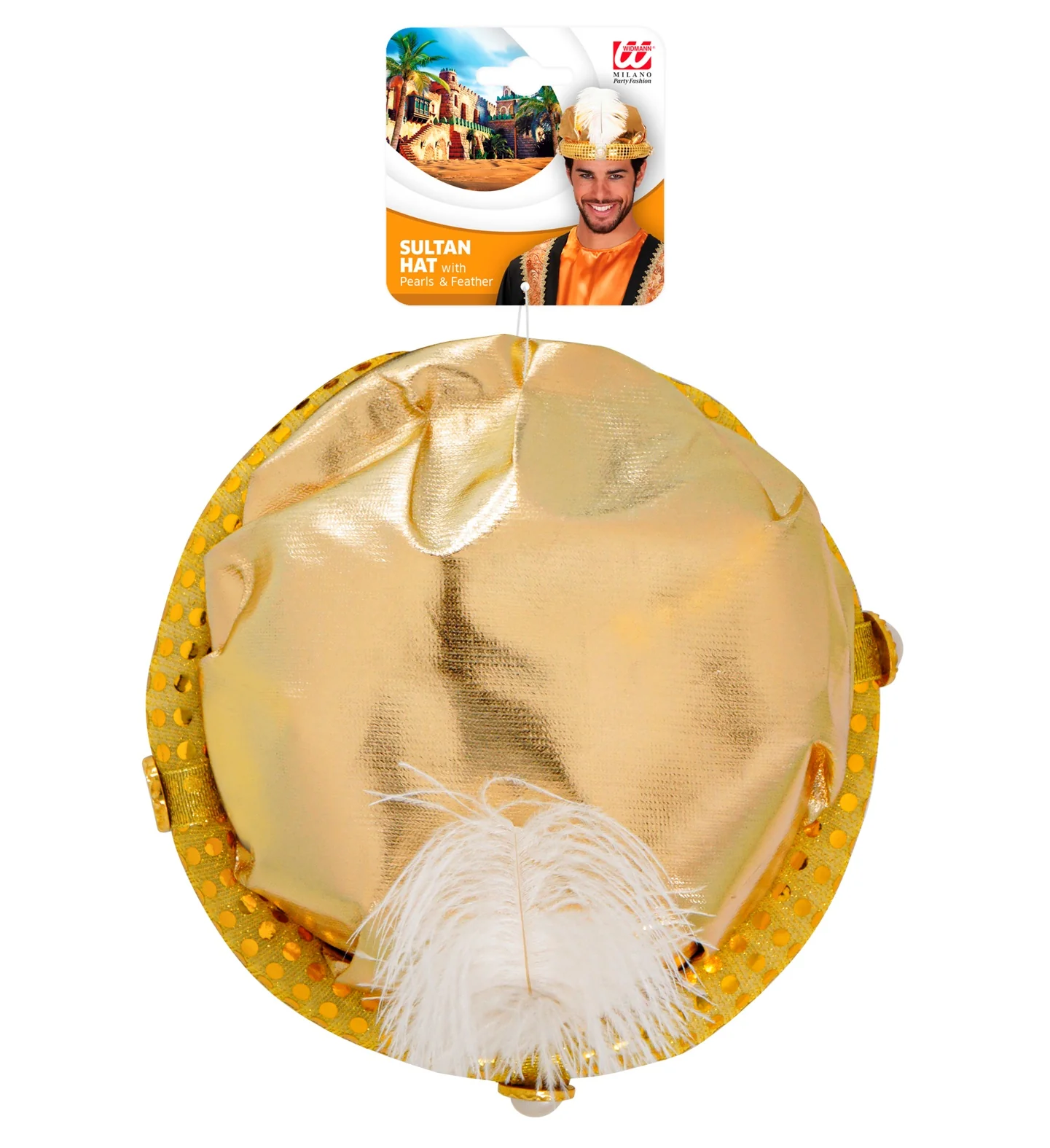 Tulband sultan in goud met nep parels - Image 5