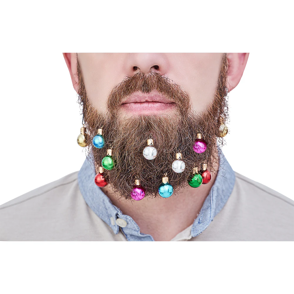 Baard kerstballen 12 stuks