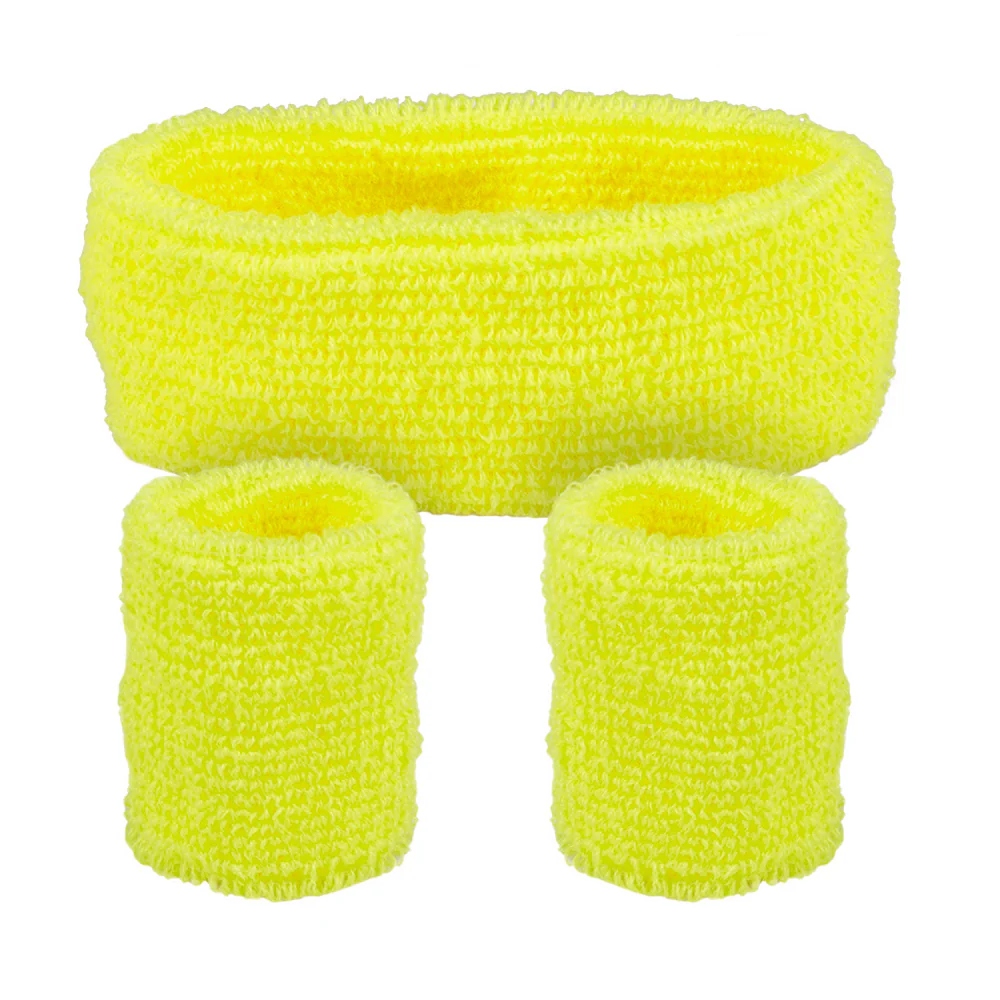 3 Zweetbandjes neon geel - Image 2