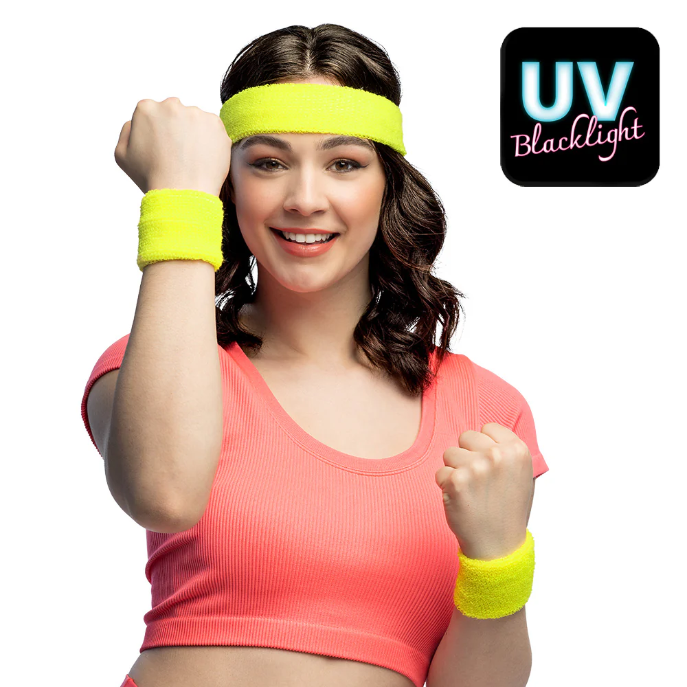 3 Zweetbandjes neon geel - Image 4