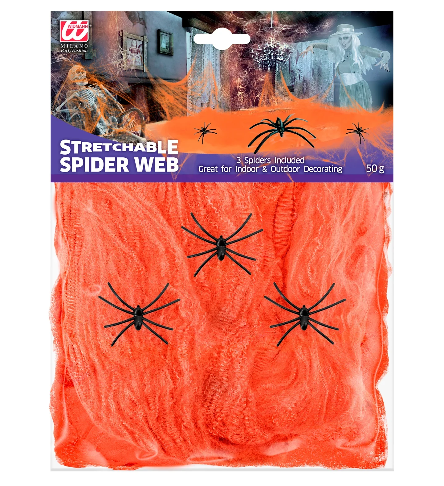 Oranje spinnenweb met drie spinnen - Image 3