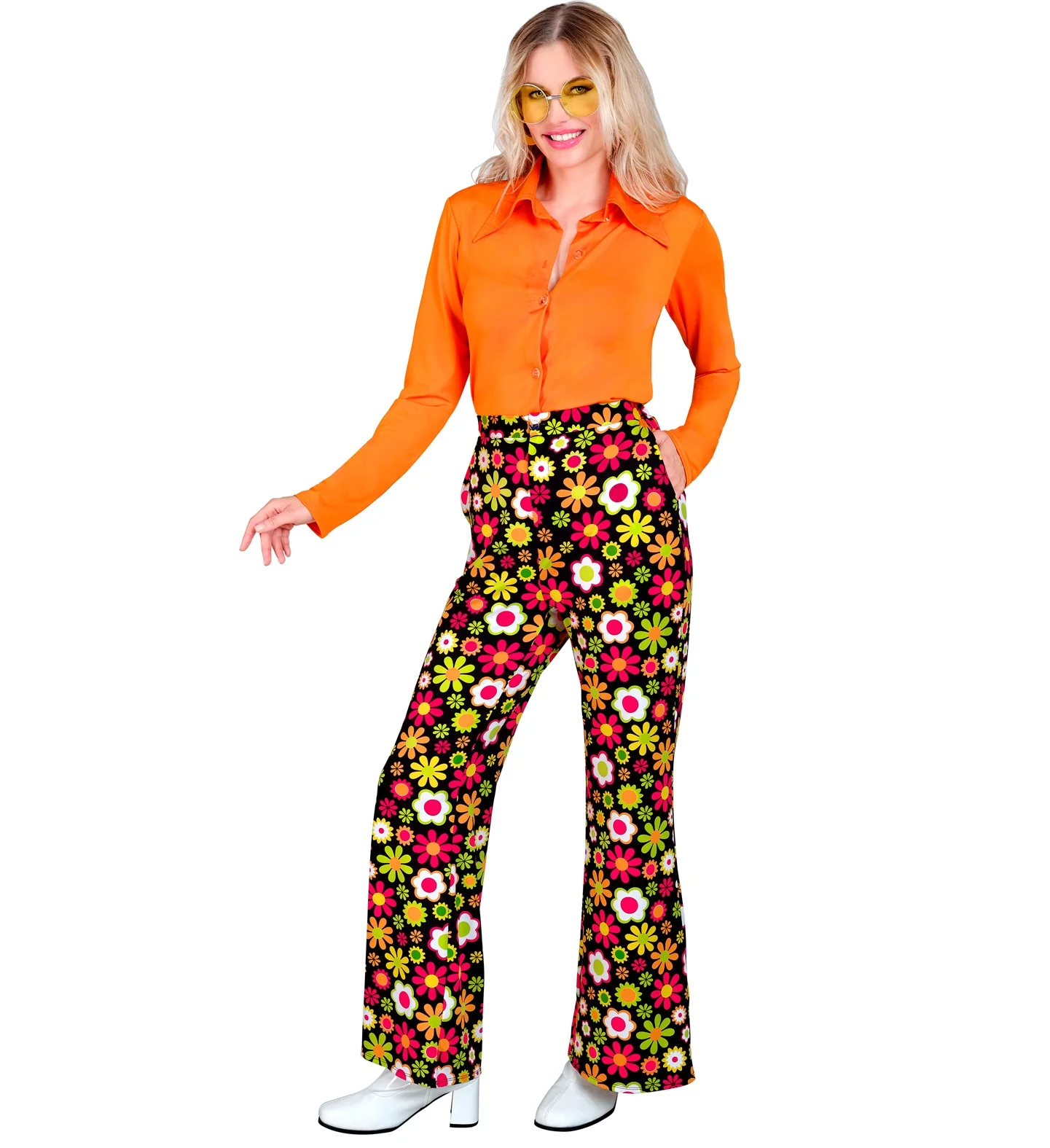 Jaren 70 broek flowers dames - Image 2