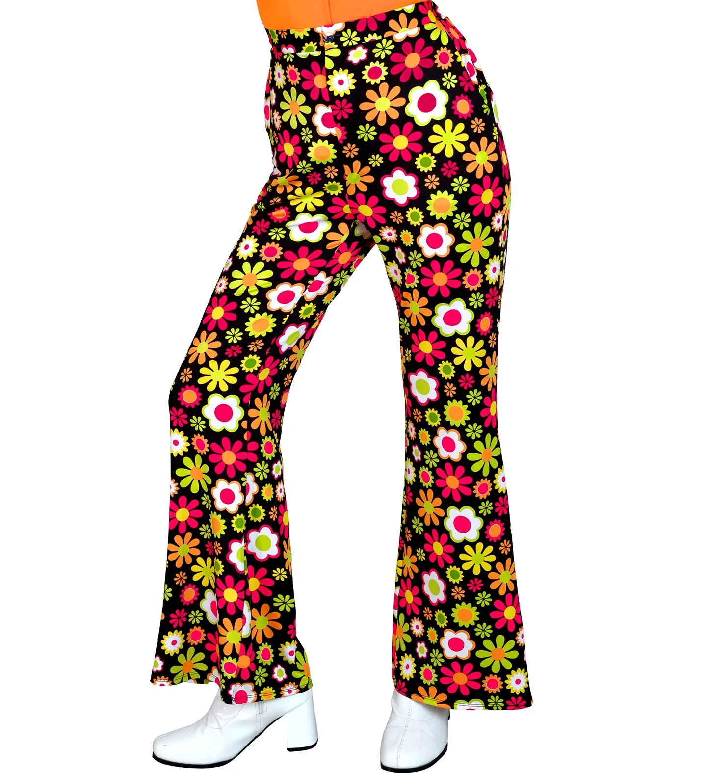 Jaren 70 broek flowers dames - Image 3
