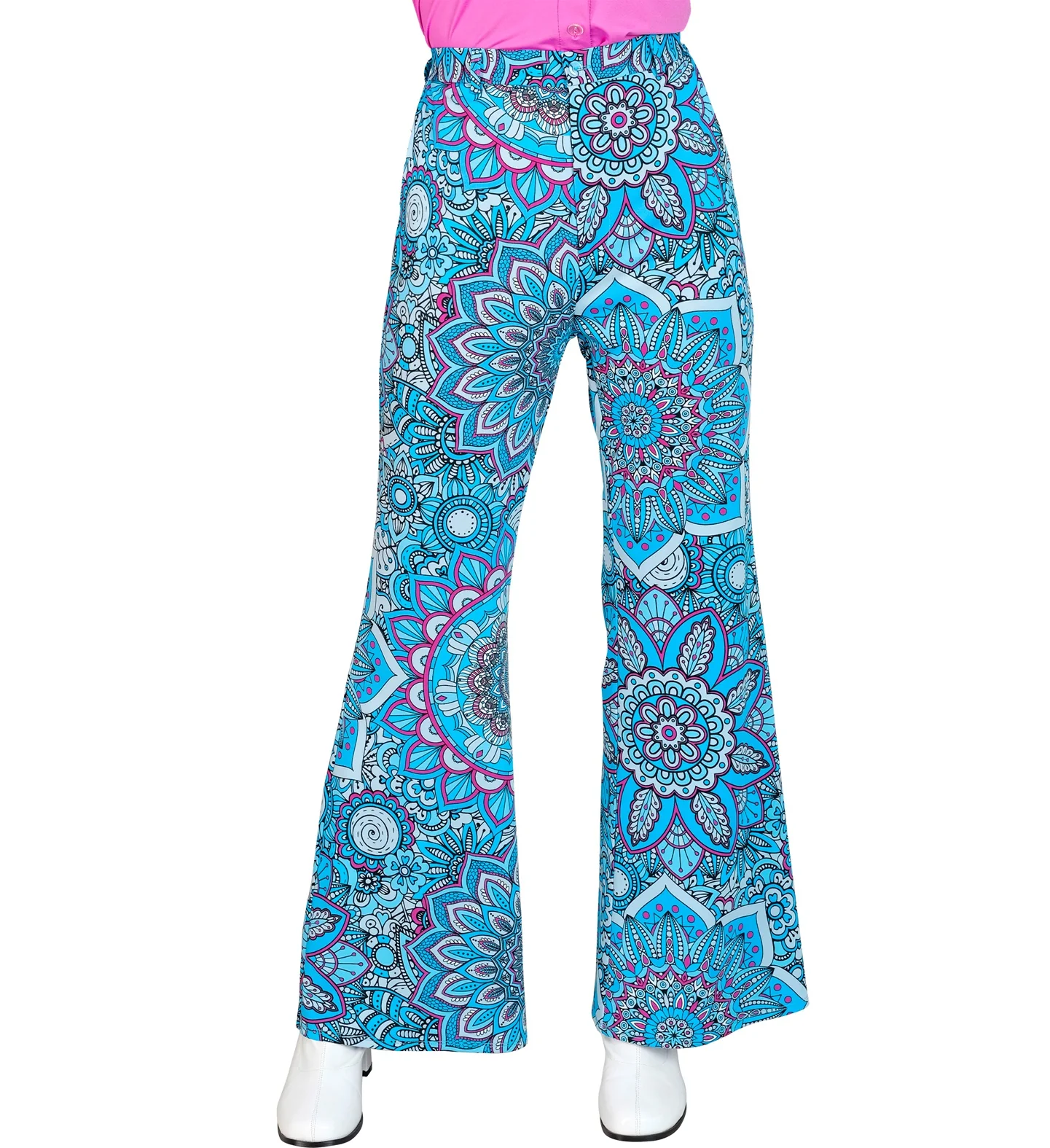 Jaren 70 broek mandala blauw dames - Image 3