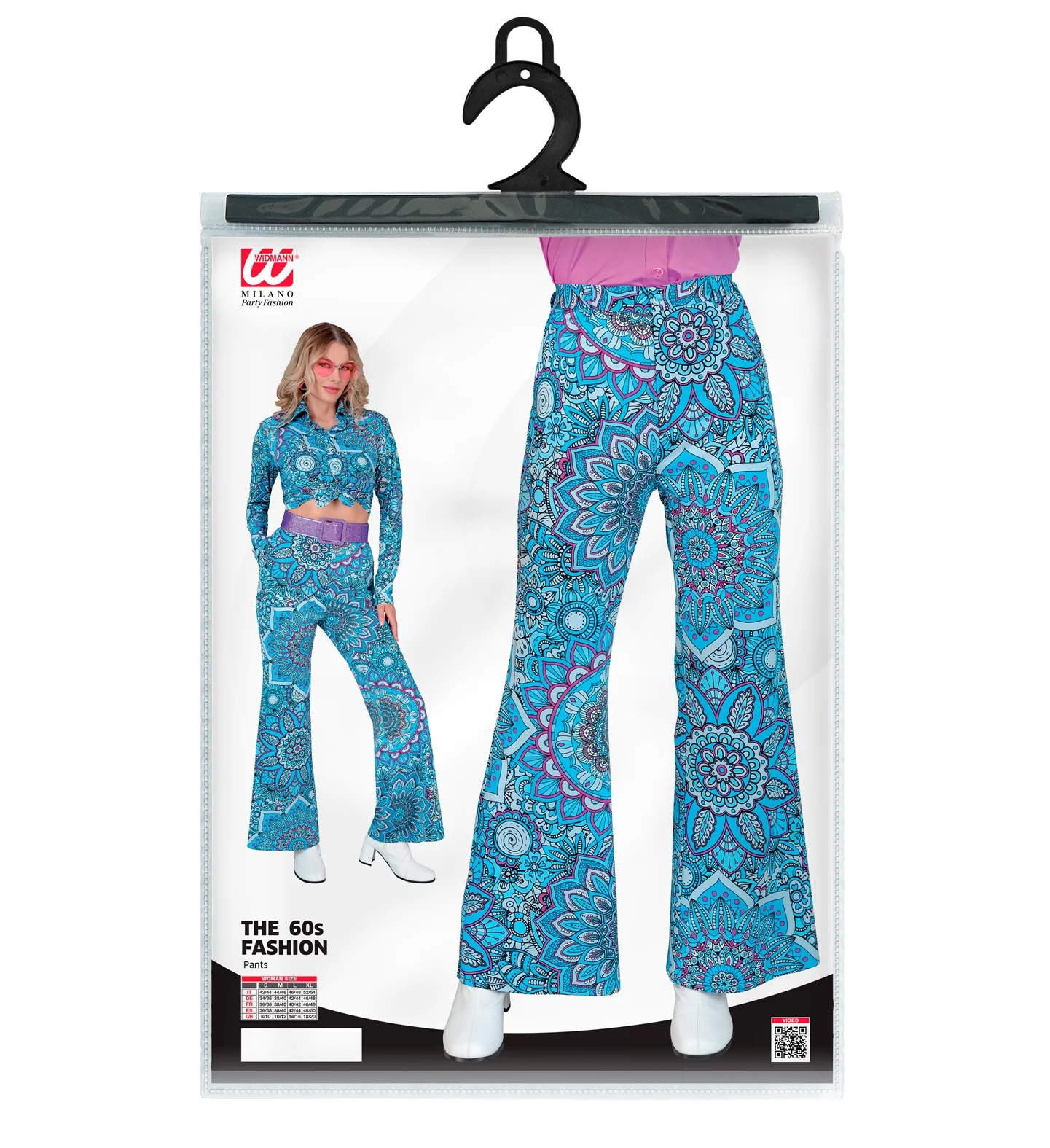 Jaren 70 broek mandala blauw dames - Image 4