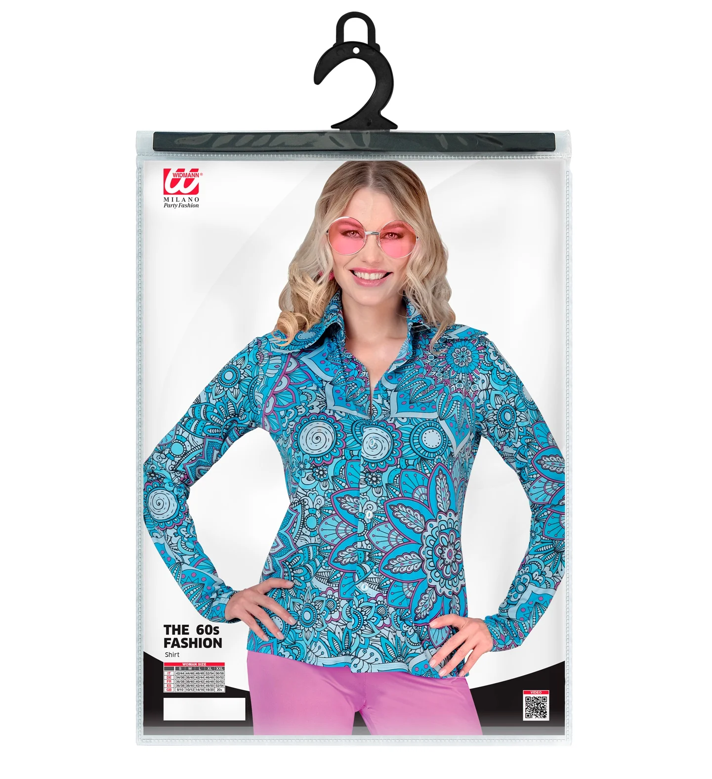 Jaren 70 shirt mandala blauw dames - Image 3