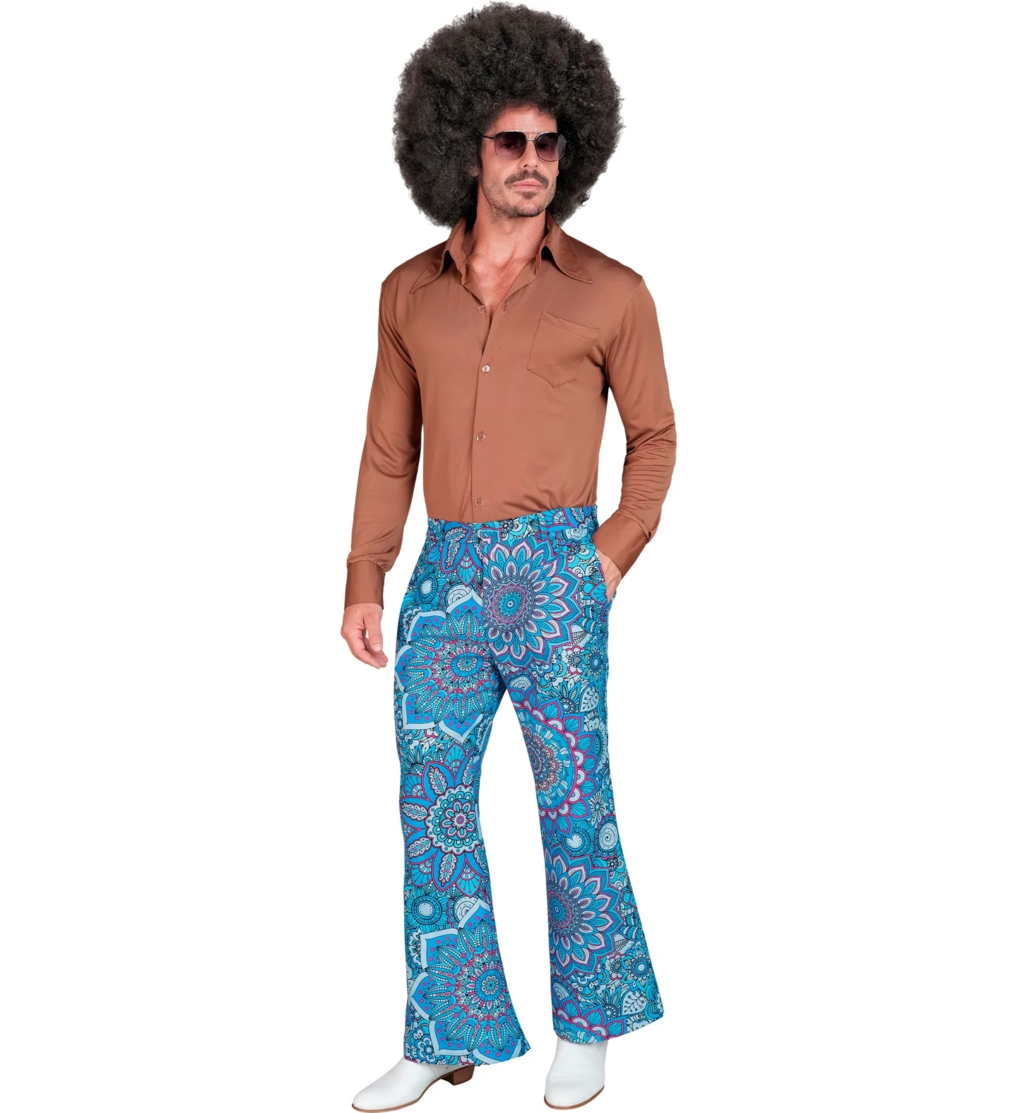 Jaren 70 broek mandala blauw heren - Image 2