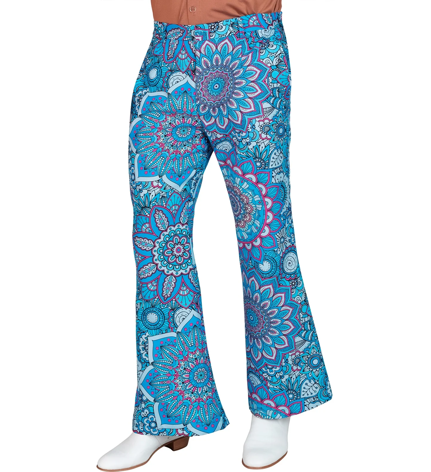 Jaren 70 broek mandala blauw heren - Image 4