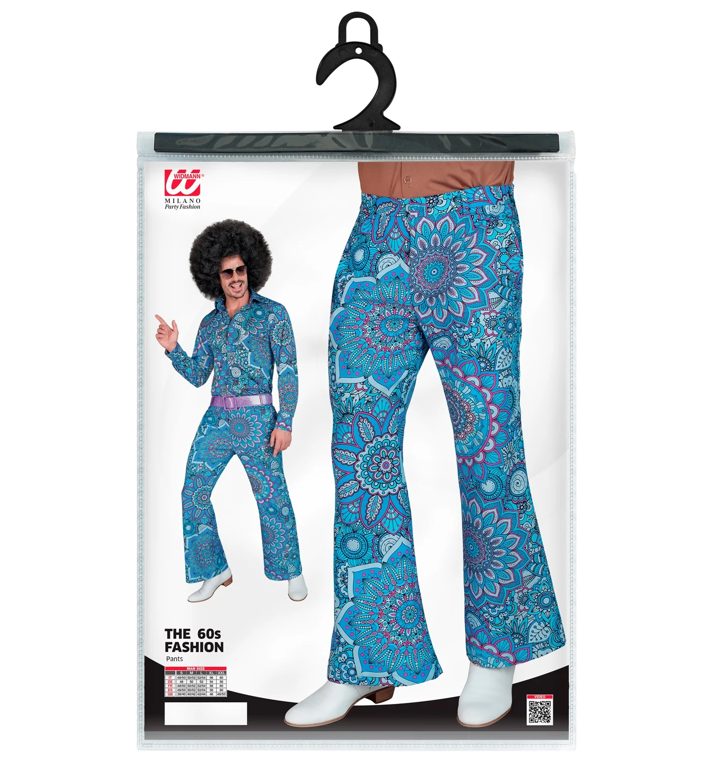 Jaren 70 broek mandala blauw heren - Image 5