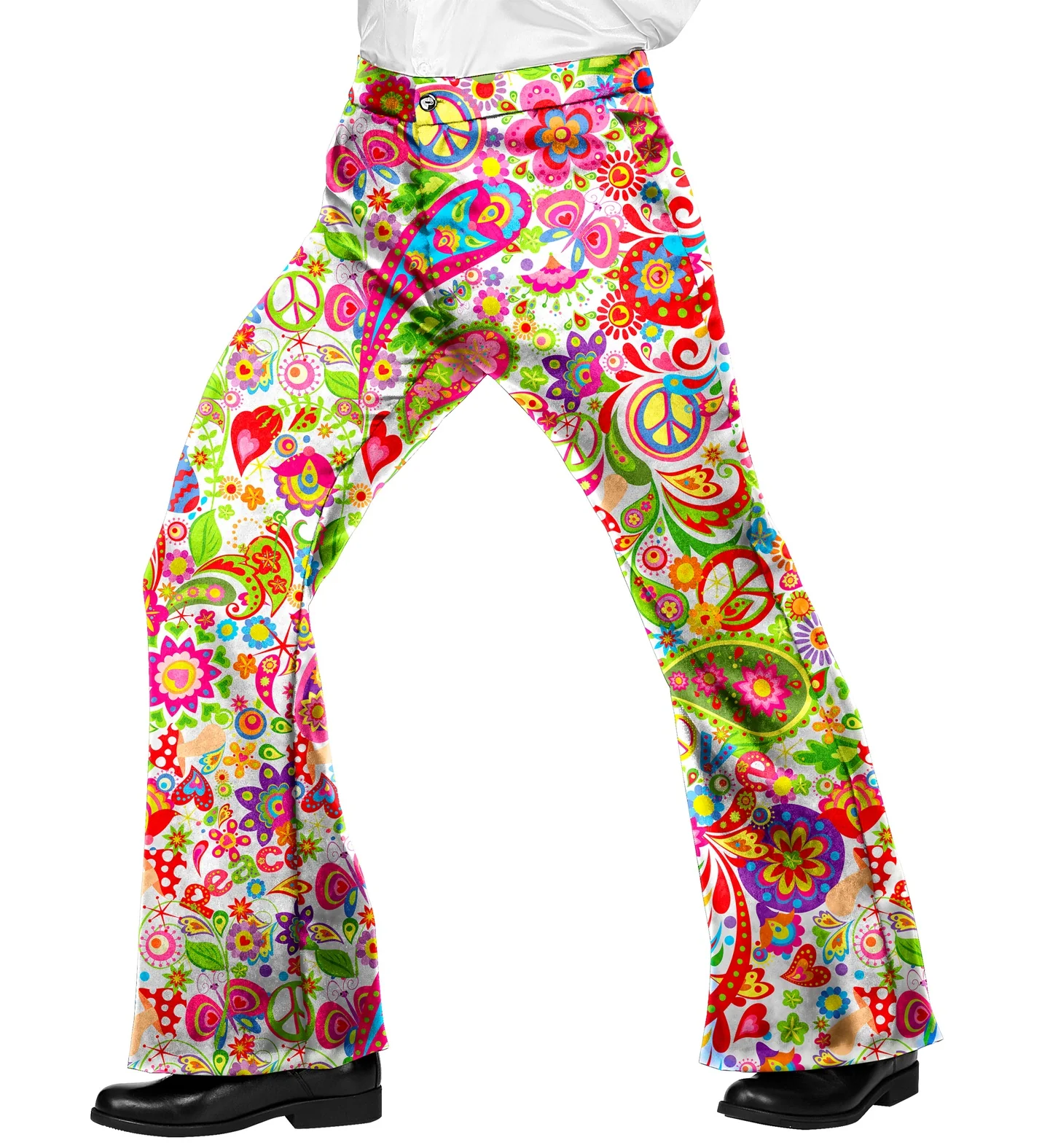 Jaren 70 broek peace party heren