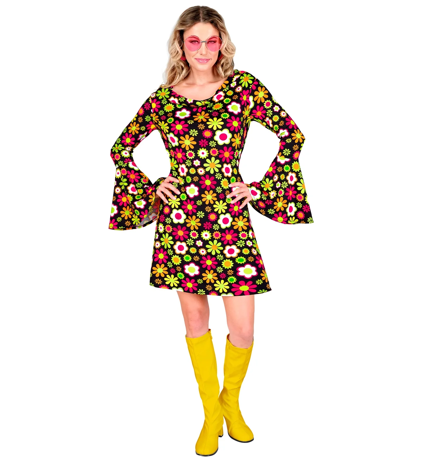 70s jurk flowers - Image 2