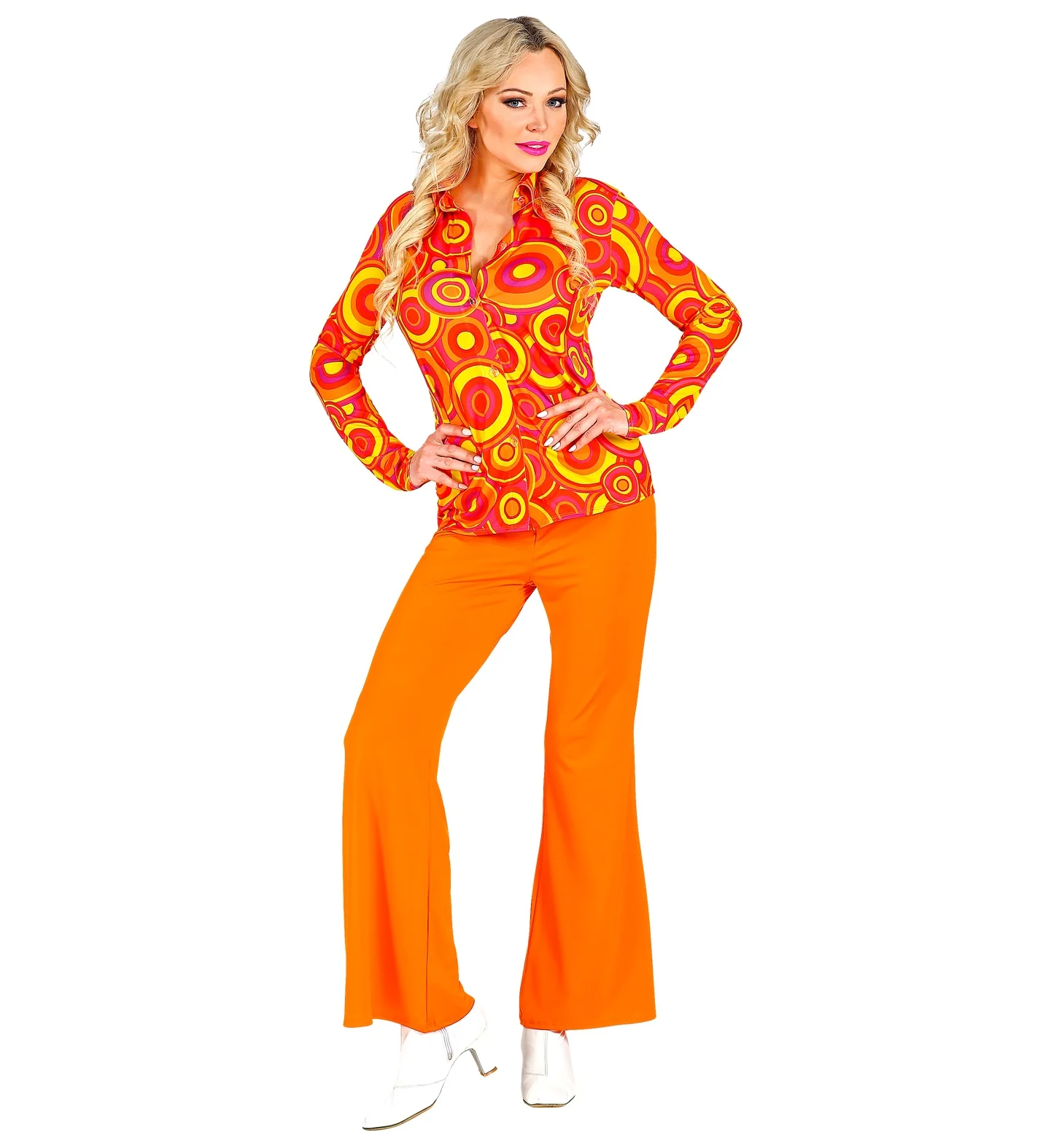Damesshirt jaren 70 oranje/geel - Image 2