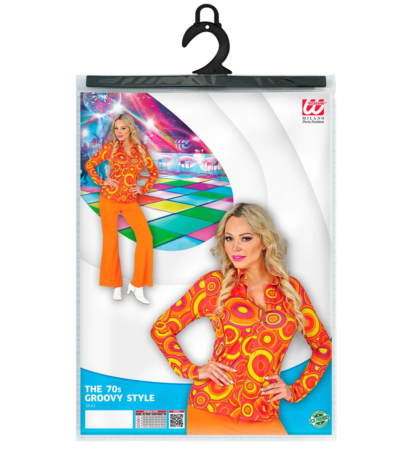 Damesshirt jaren 70 oranje/geel - Image 3