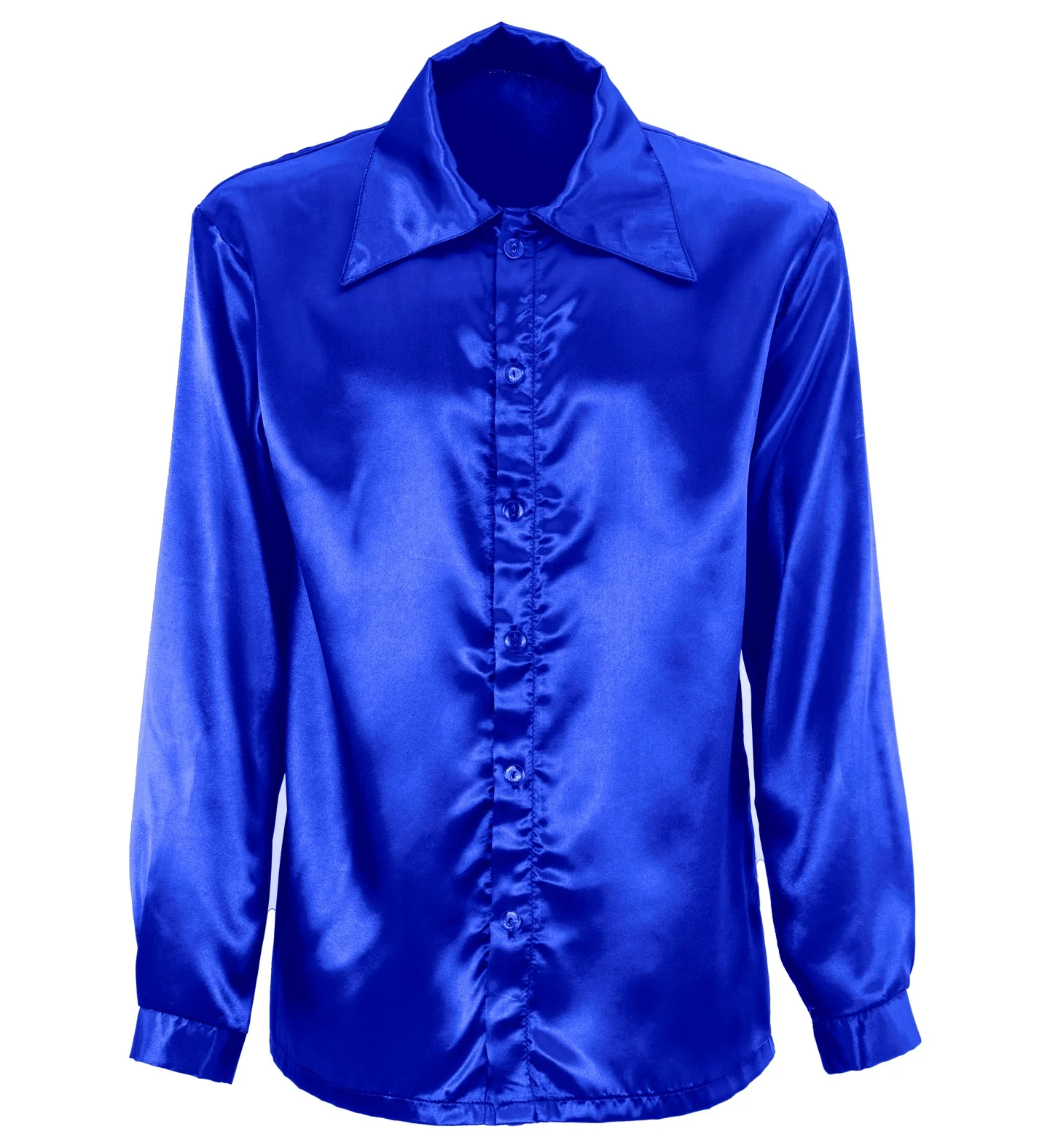 Heren jaren 70 disco blouse blauw - Image 3