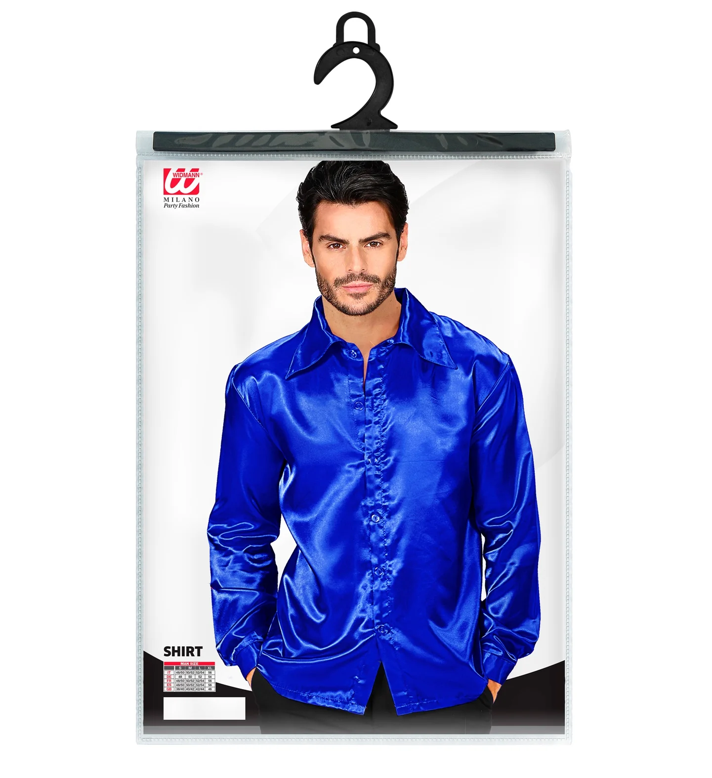 Heren jaren 70 disco blouse blauw - Image 4