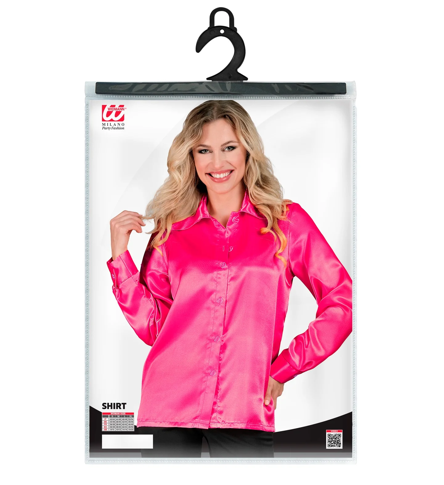 70's disco shirt satijn roze - Image 2