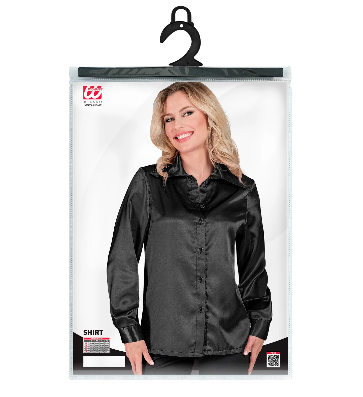 Dames jaren 70 disco blouse zwart - Image 2