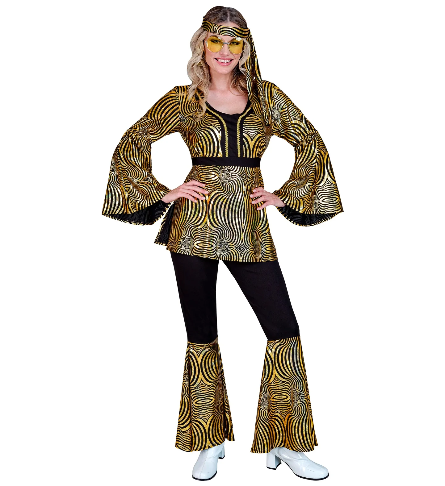 70s groovy kostuum goud Babette - Image 4