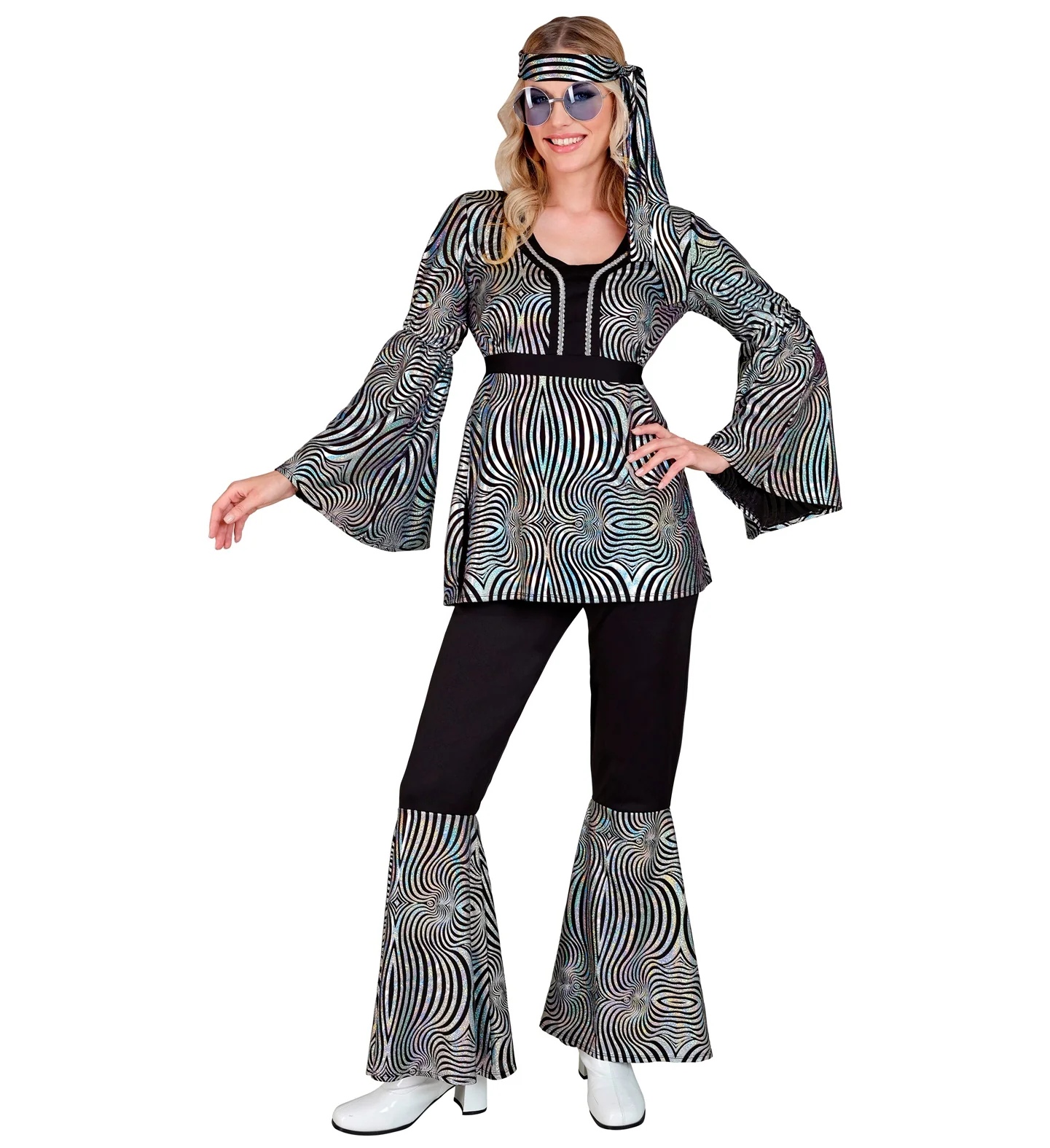70s groovy kostuum zilver Nicole