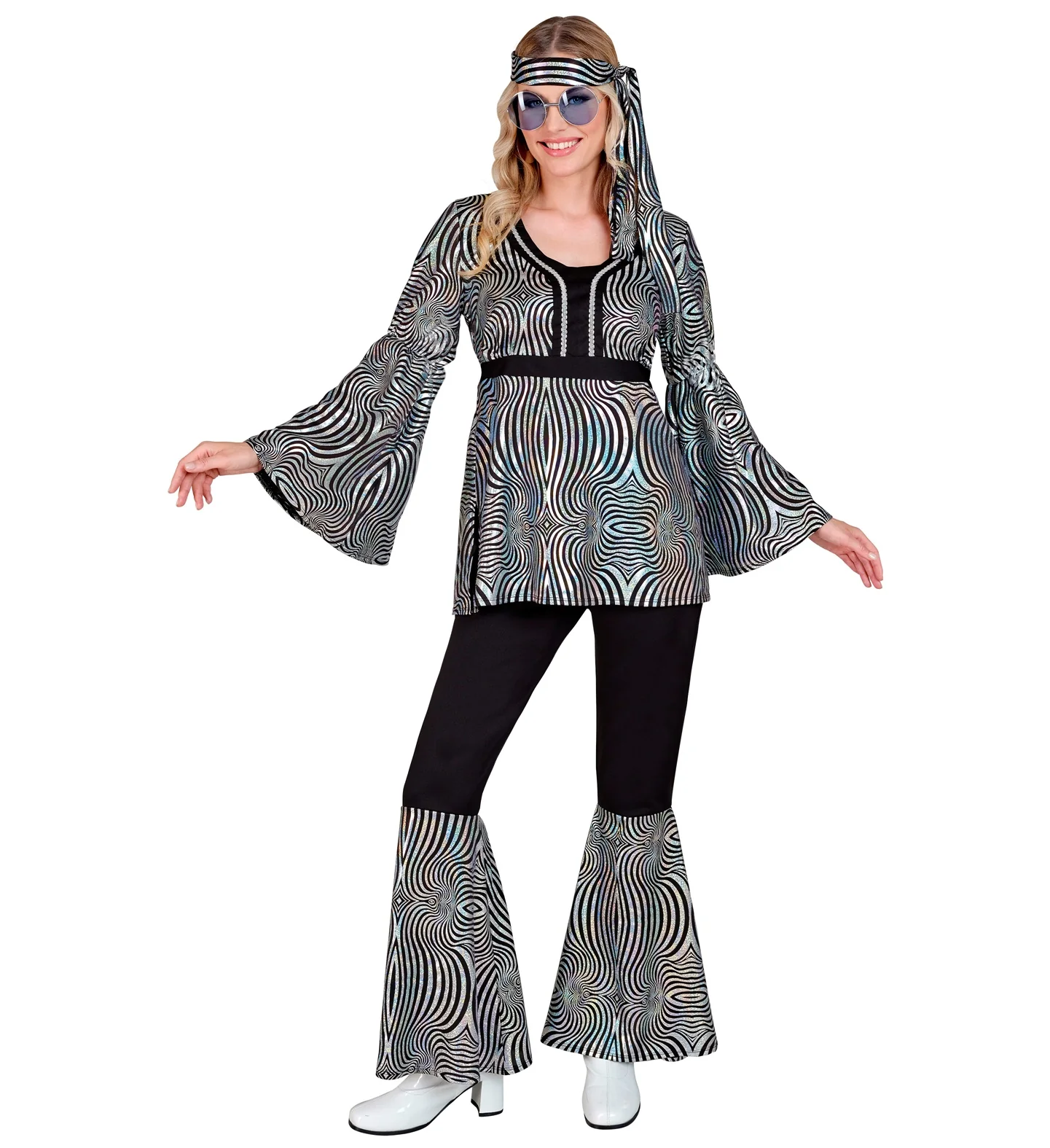 70s groovy kostuum zilver Nicole - Image 2
