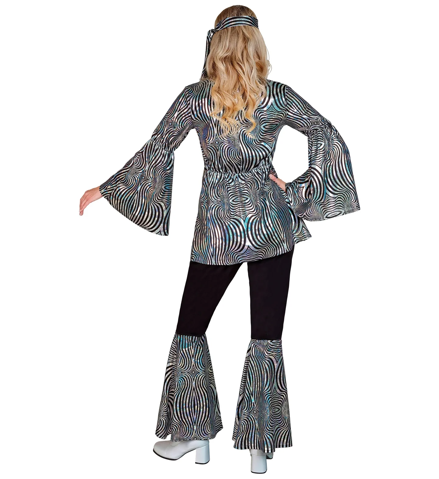 70s groovy kostuum zilver Nicole - Image 3