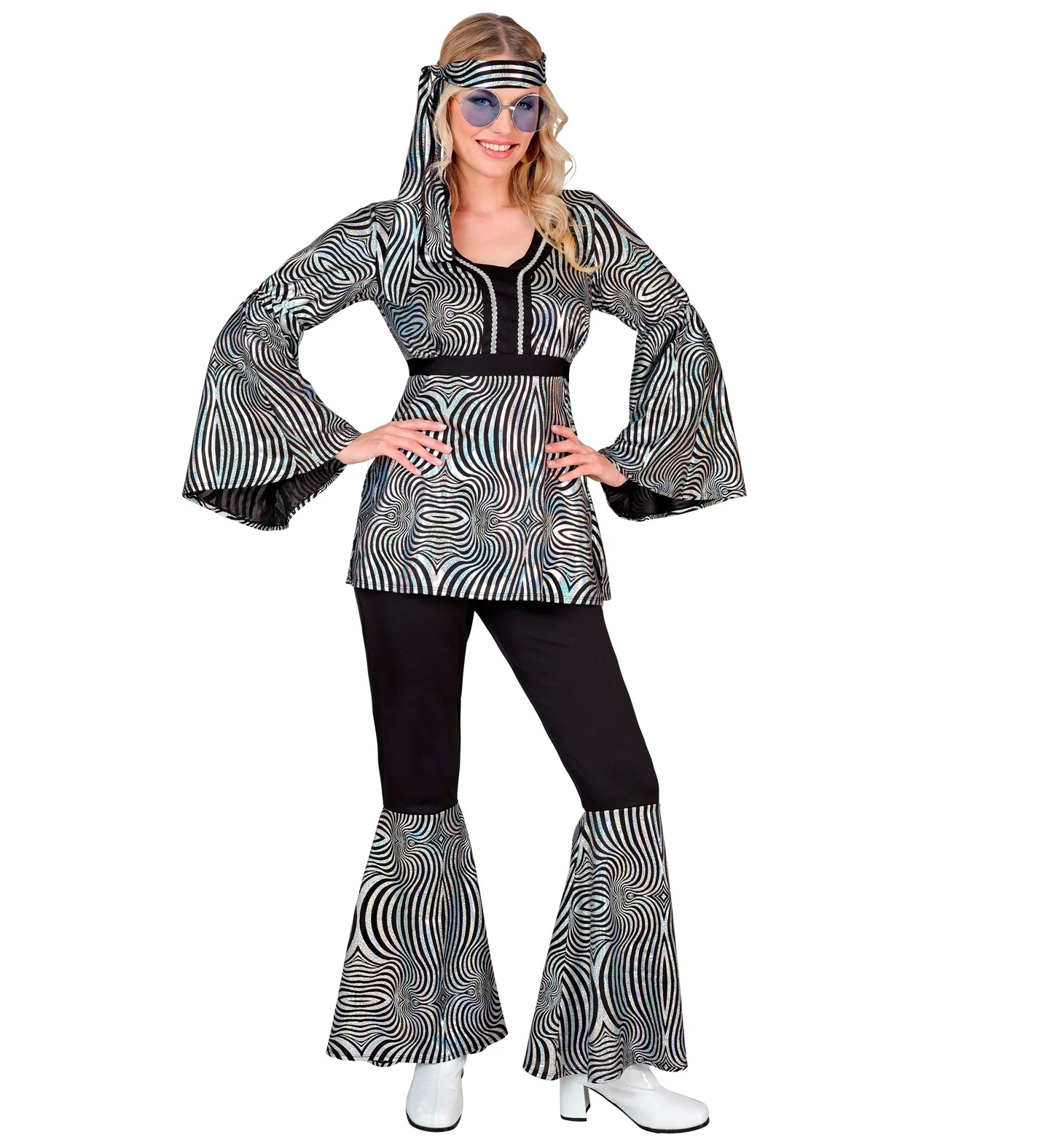 70s groovy kostuum zilver Nicole - Image 4