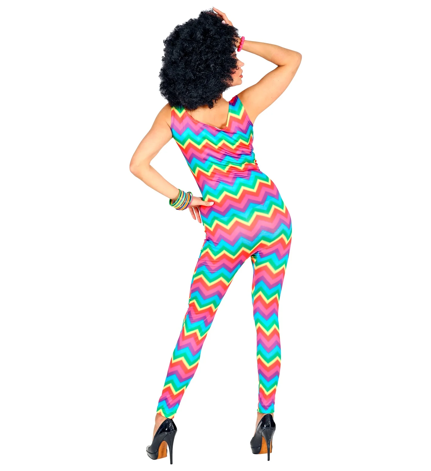 Jurk jaren 70 neon gestreept - Image 3