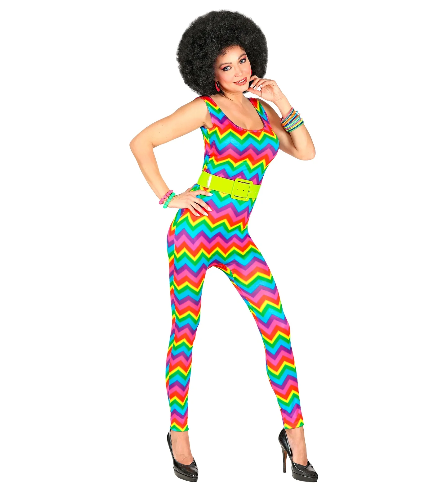 Jurk jaren 70 neon gestreept - Image 4