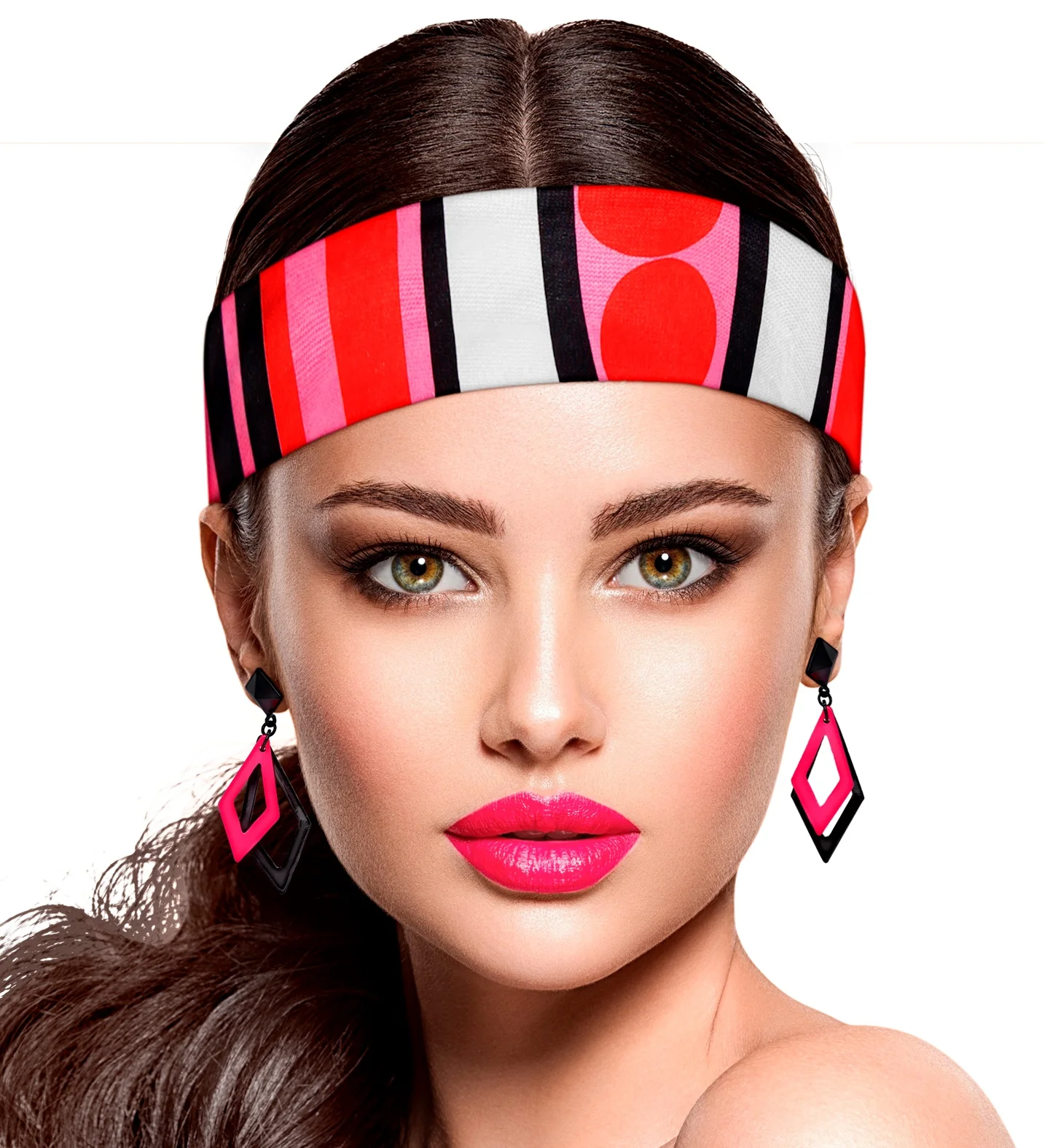 Hoofdband 70's roze - Image 2