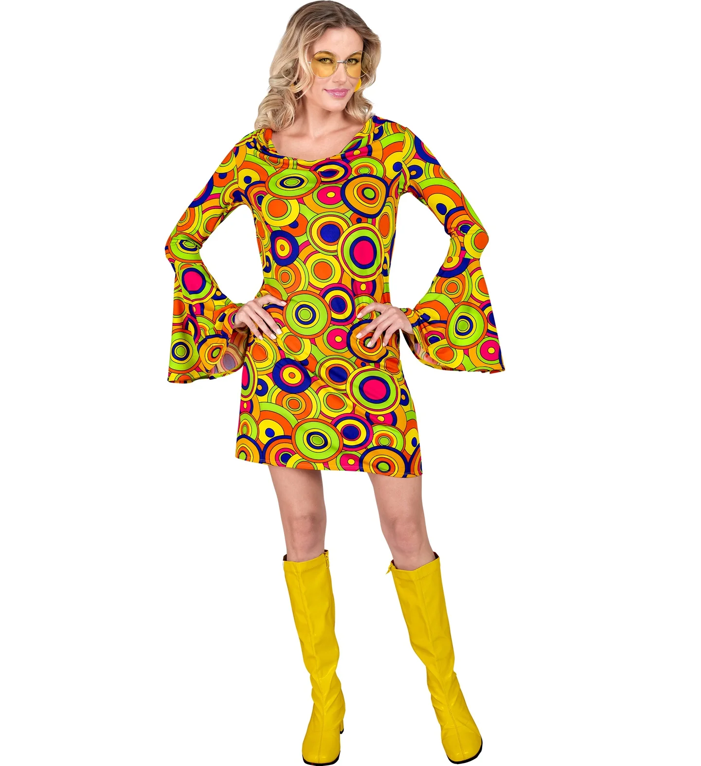 Jaren 70 jurk groovy cirkels