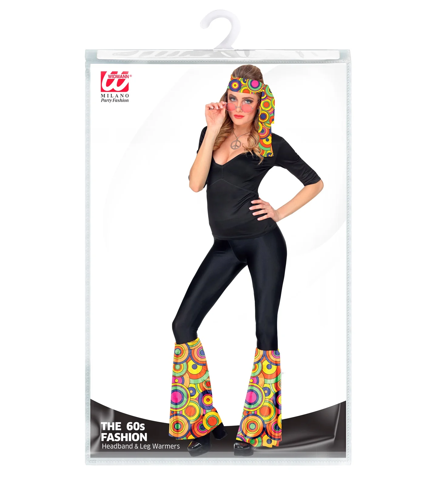 Hippie verkleedset jaren 70 met beenwarmers en hoofdband - Image 2