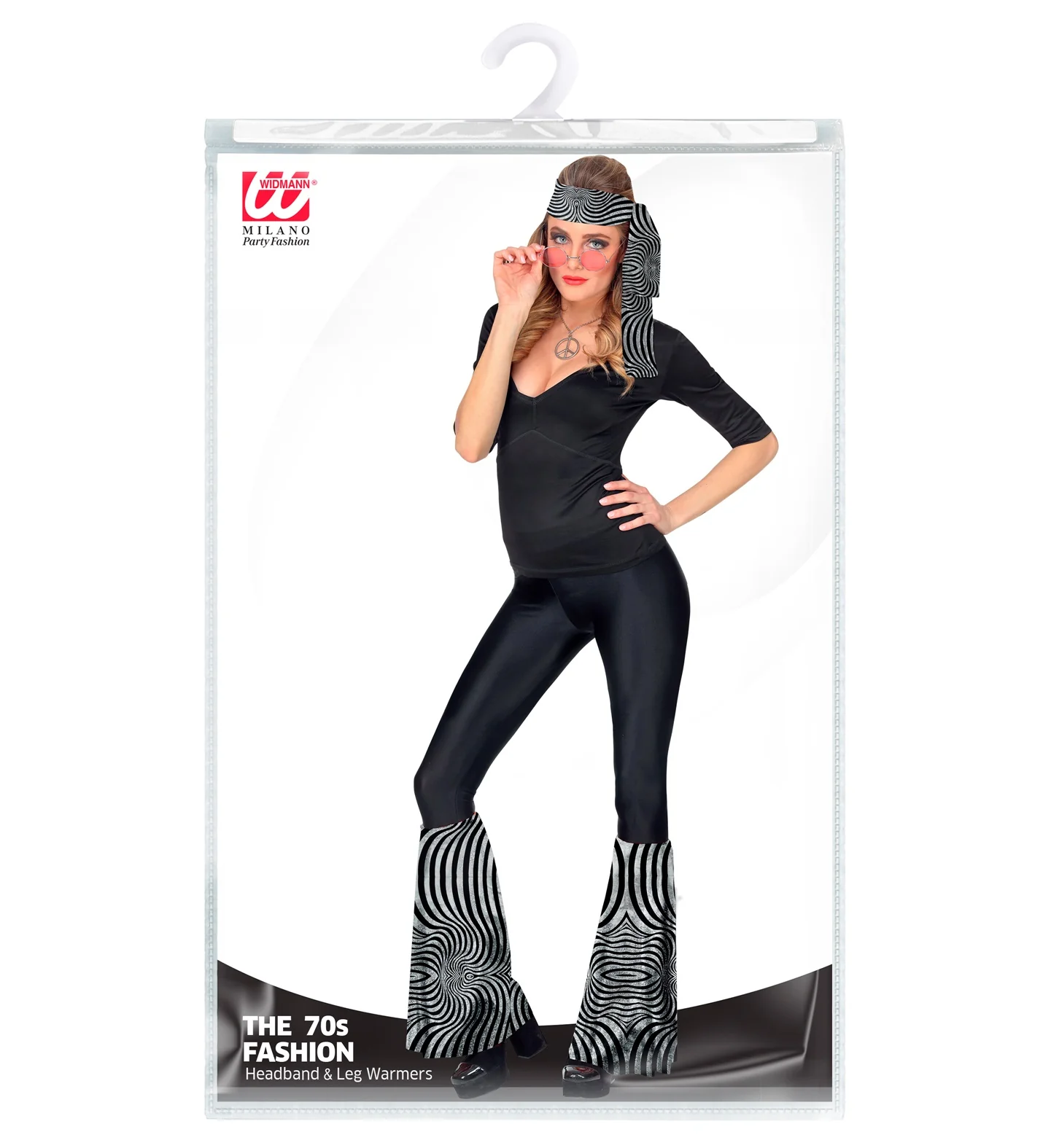 Hippie accessoireset zilver met hoofdband en beenwarmers - Image 2