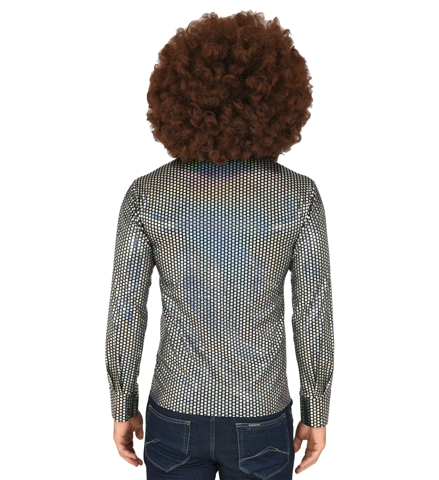 Disco shirt jaren 70 zilver heren - Image 4