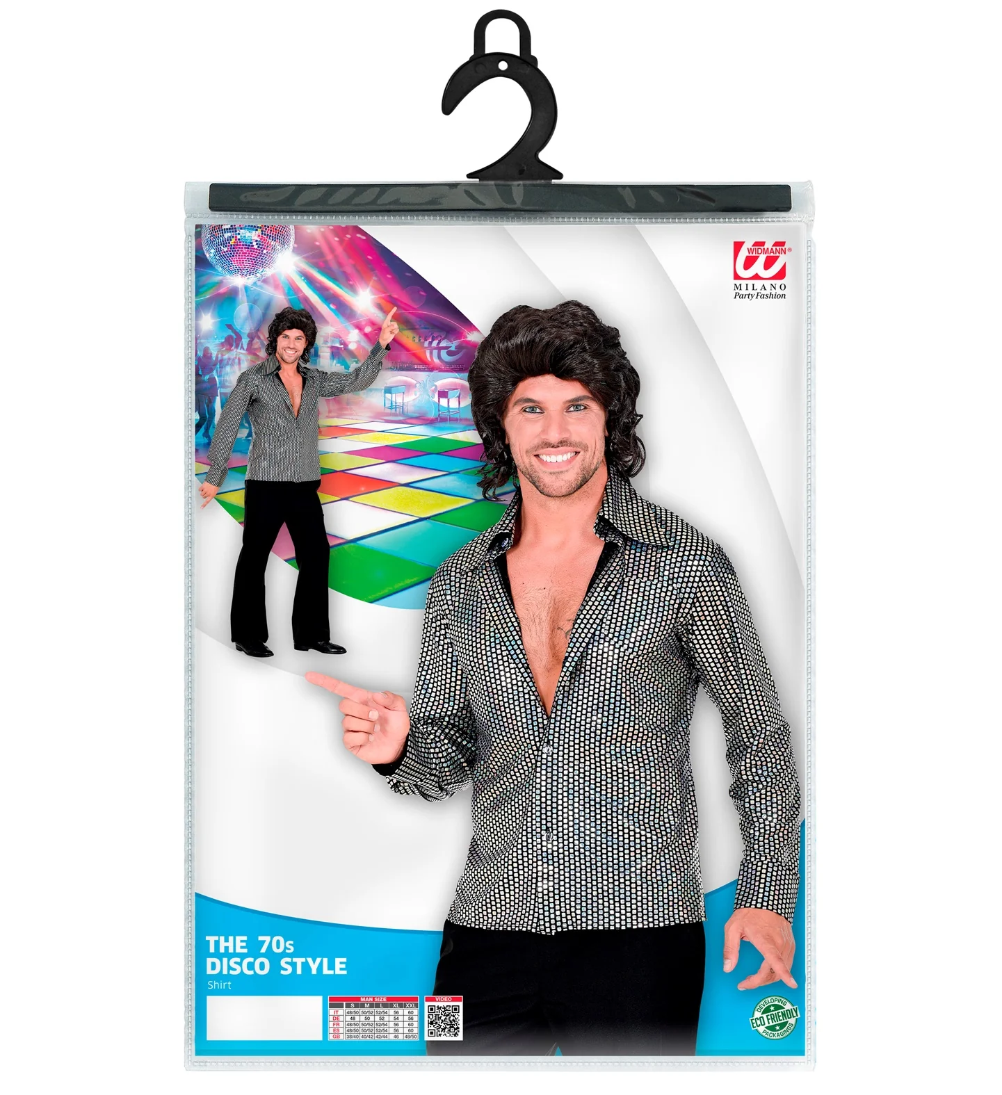 Disco shirt jaren 70 zilver heren - Image 6