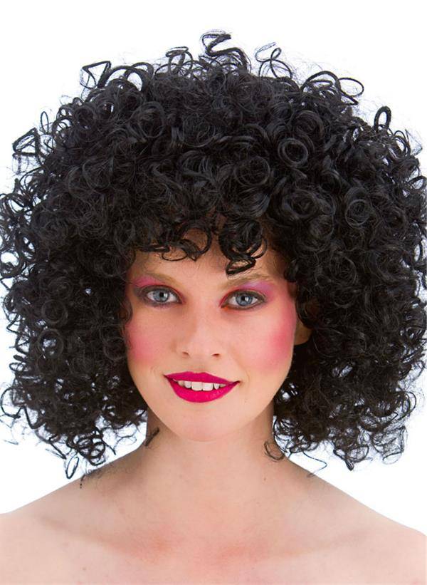 80's Disco pruik zwart