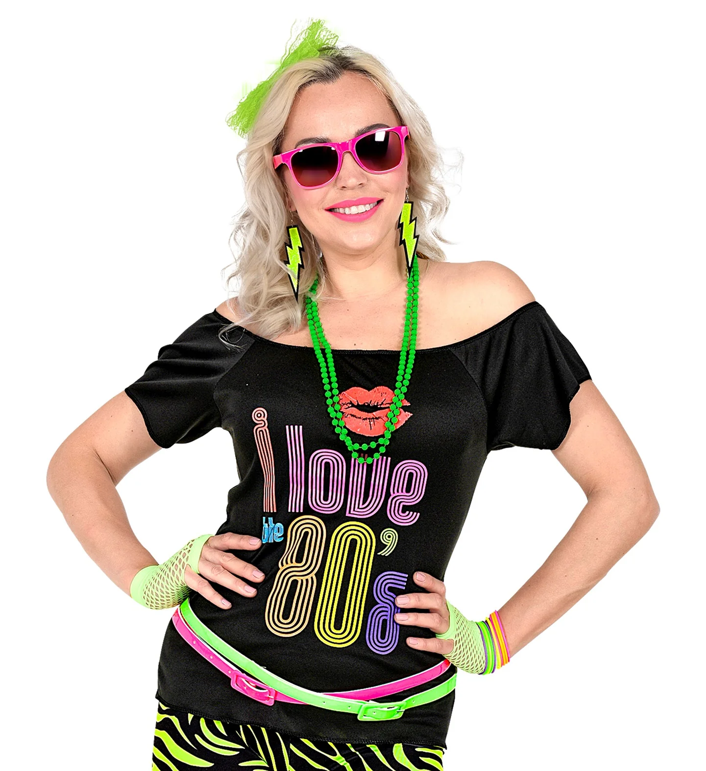 Disco verkleedset jaren 80 neon groen - Image 5
