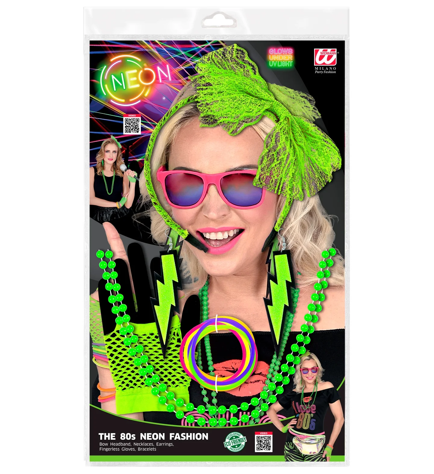 Disco verkleedset jaren 80 neon groen - Image 6