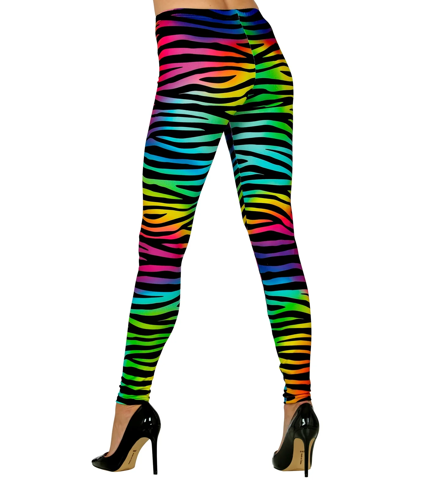 Disco legging neon zebraprint dames - Image 3