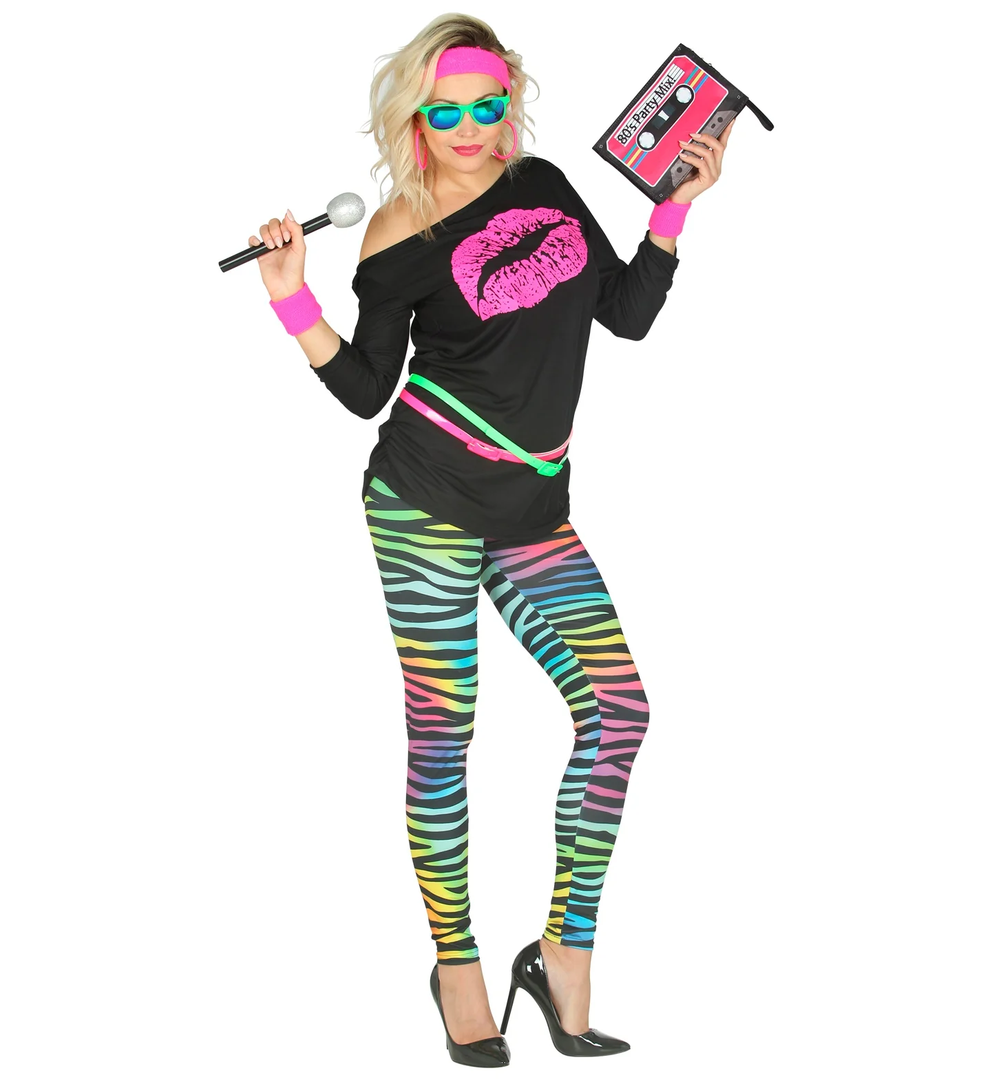 Disco legging neon zebraprint dames - Image 4