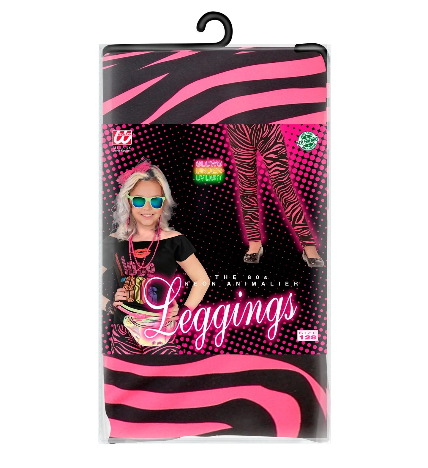 Zebra legging disco neon roze kinderen - Image 4