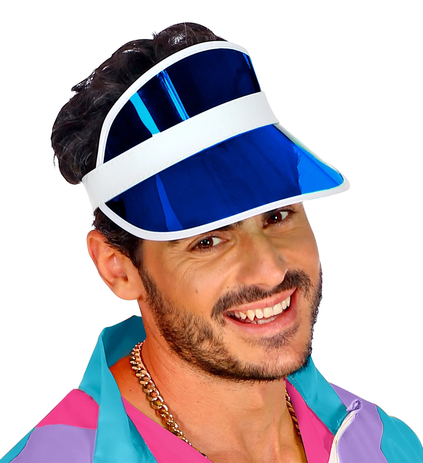 Jaren 80's zonneklep blauw - Image 2