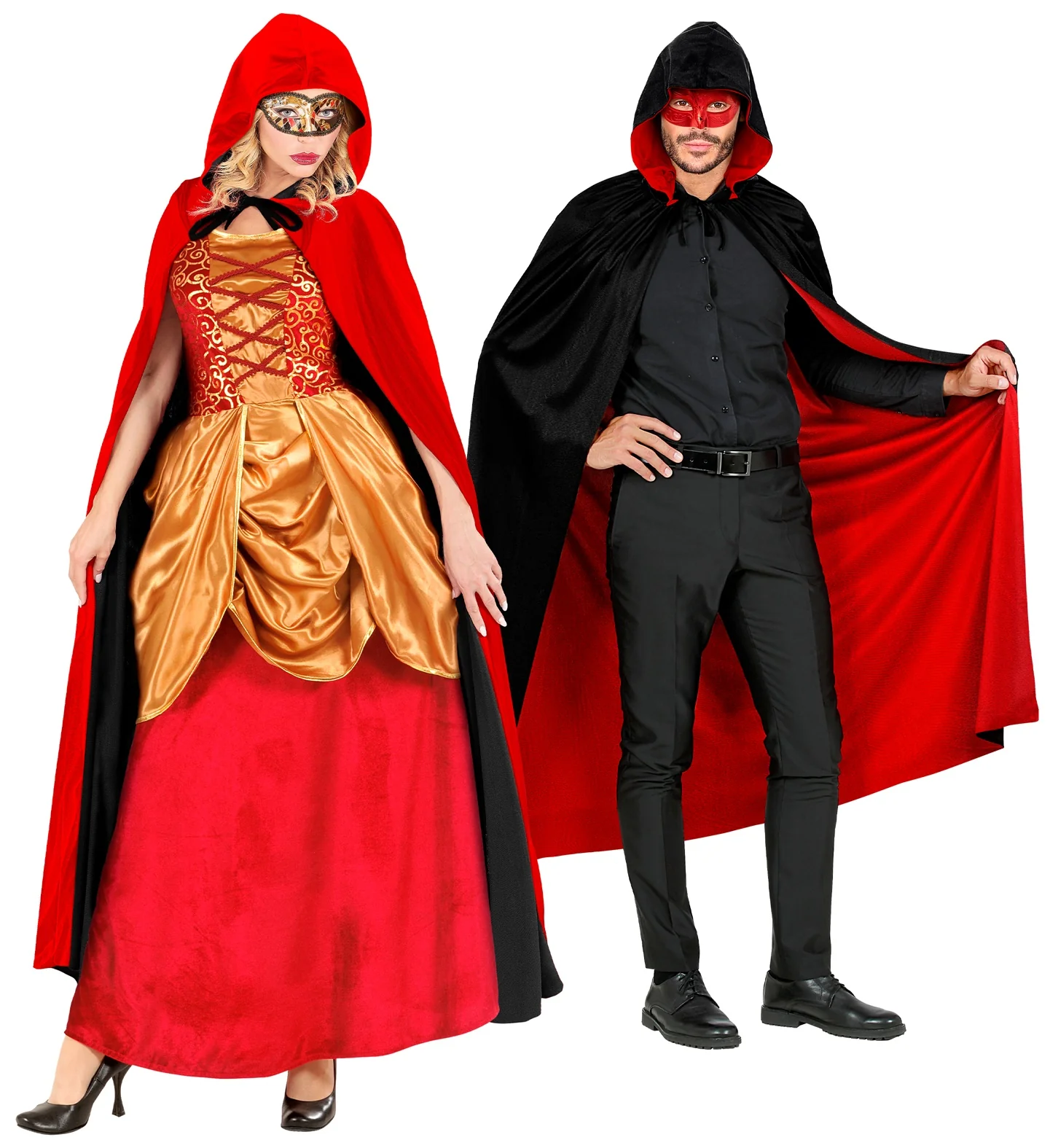 Dubbelzijdige cape rood zwart - Image 3