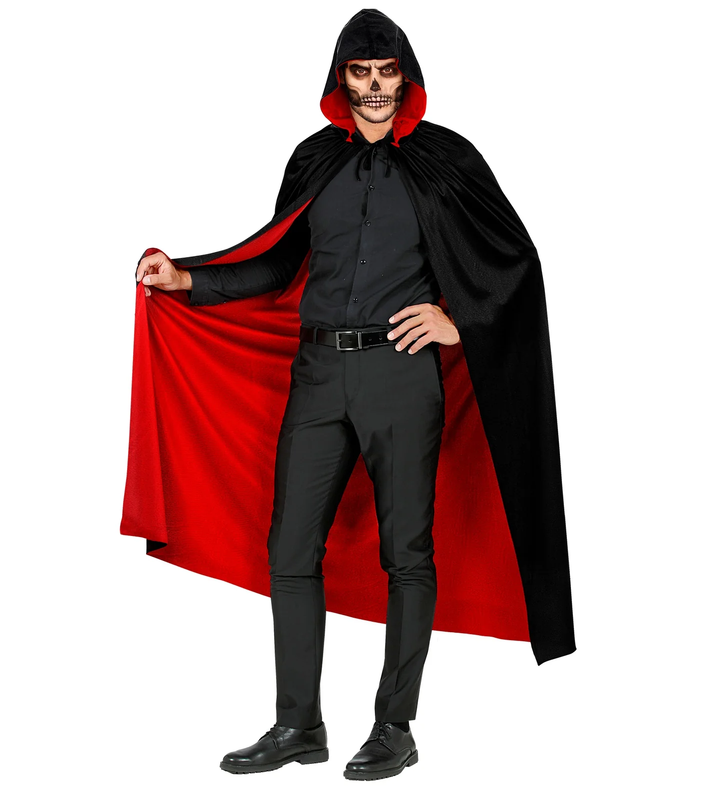 Dubbelzijdige cape rood zwart - Image 4
