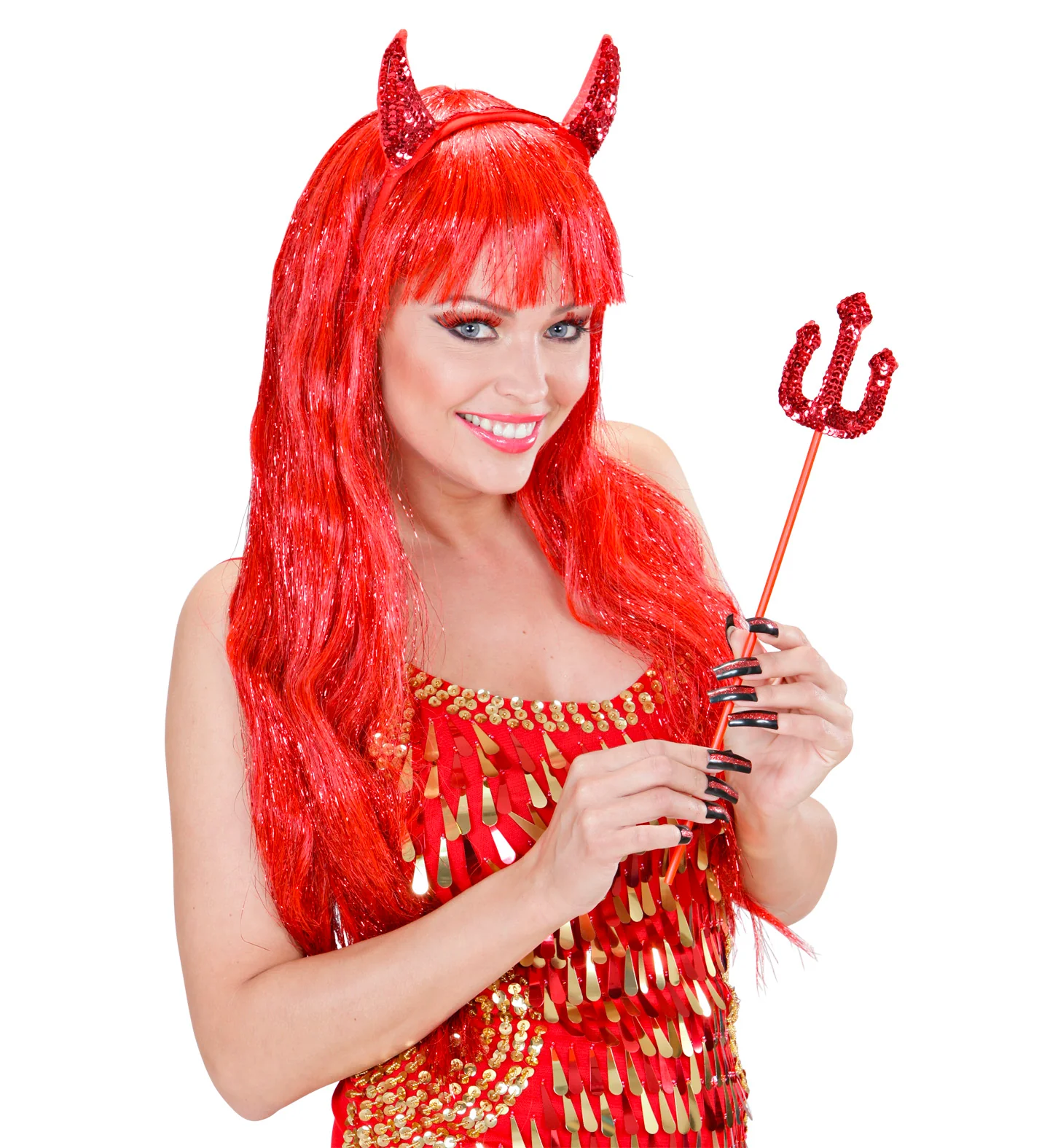 Nepwimpers rood met nepnagels - Image 3