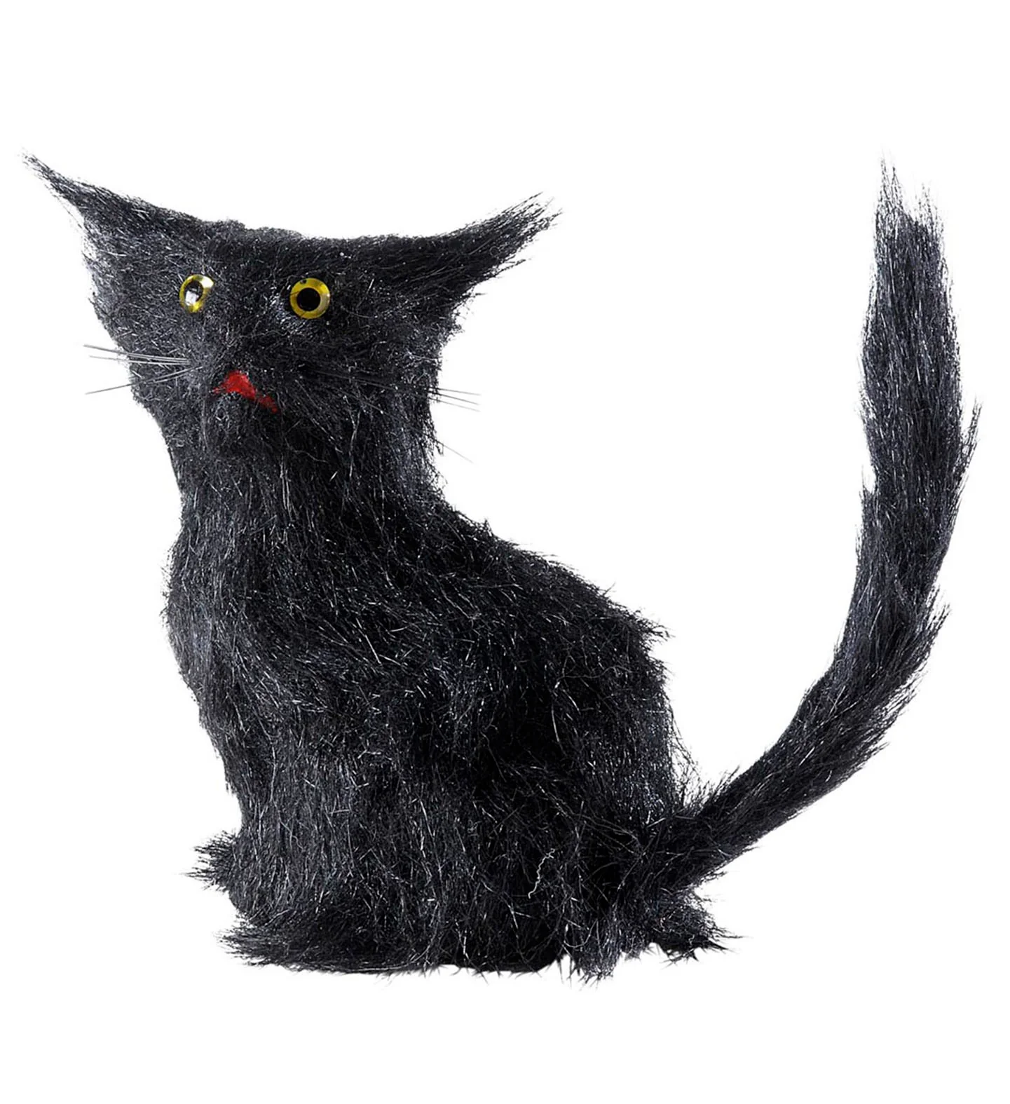 Zwarte kat 12cm nep voor decoratie