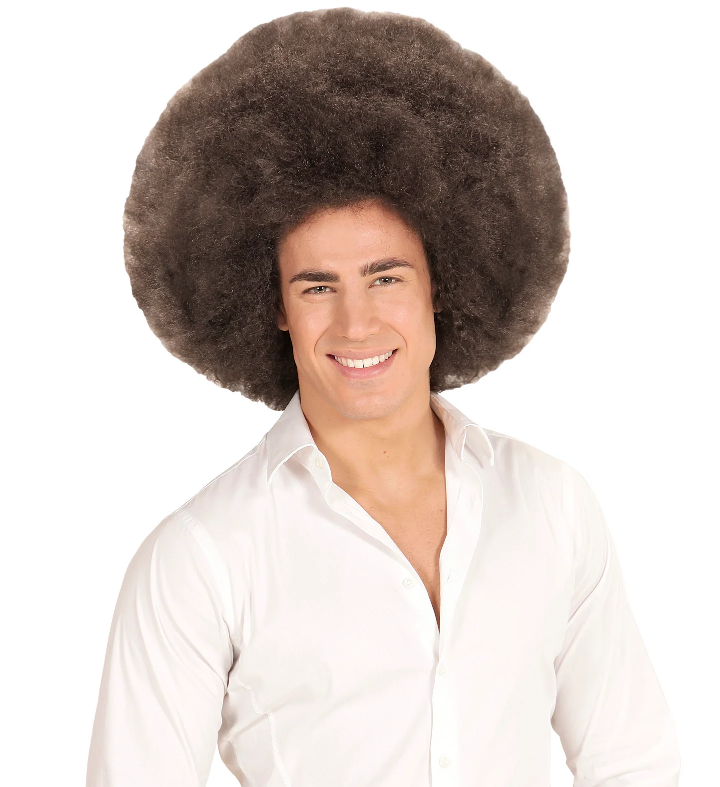 Afro pruik mega groot bruin - Image 3